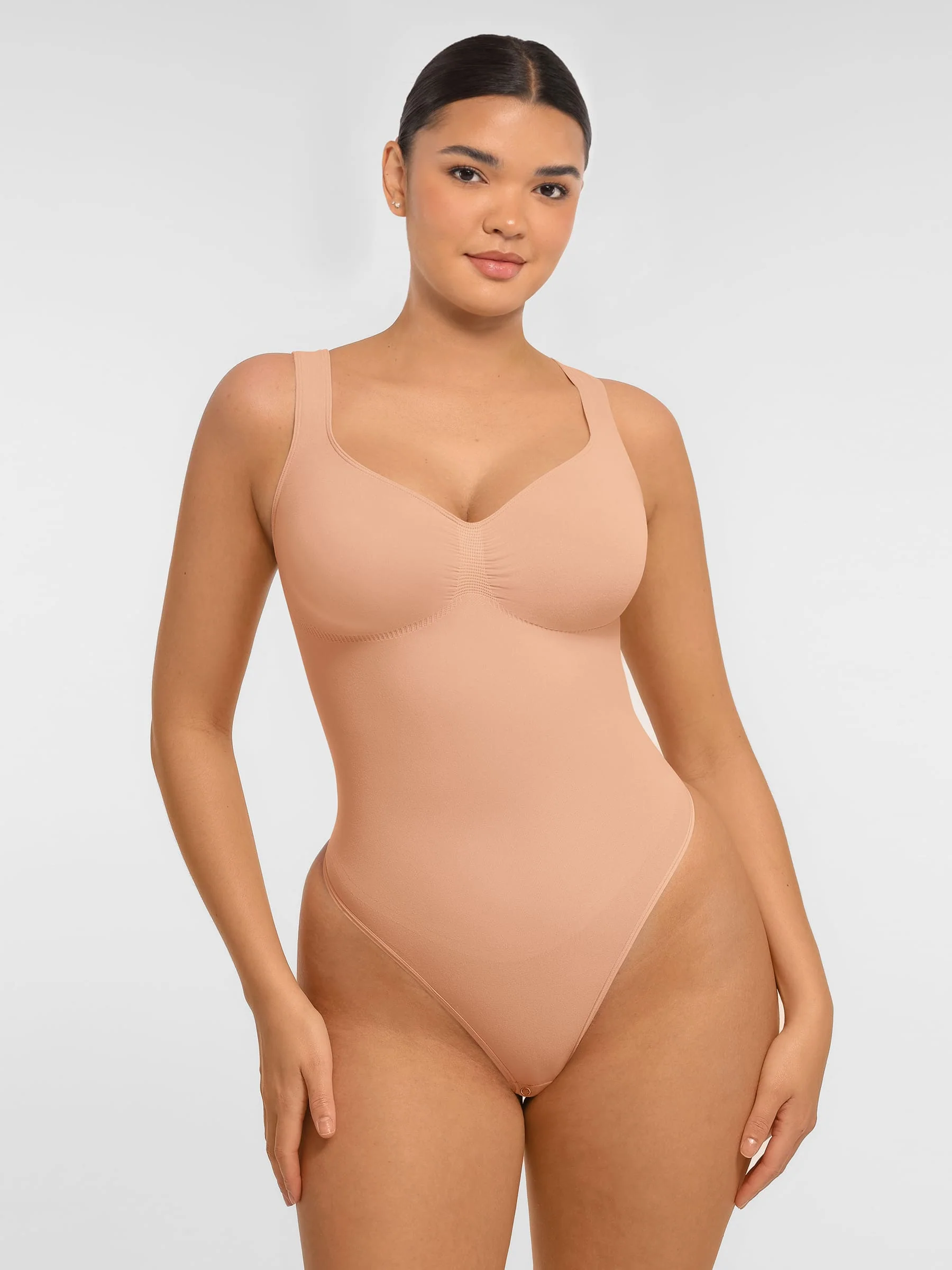 Tummy Control Seamless Wide Strap Bodysuit - Image 25