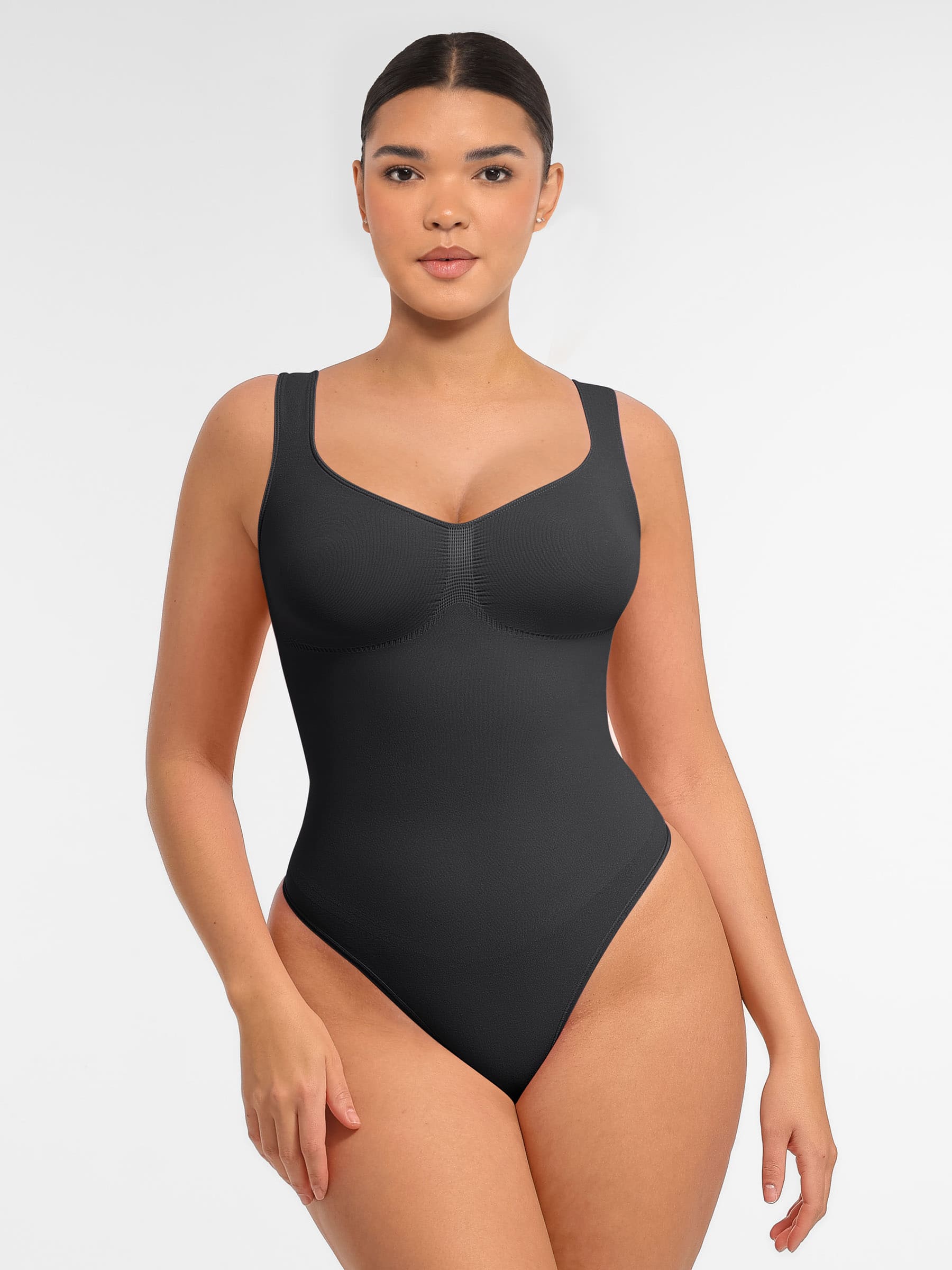 Tummy Control Seamless Wide Strap Bodysuit - Image 4