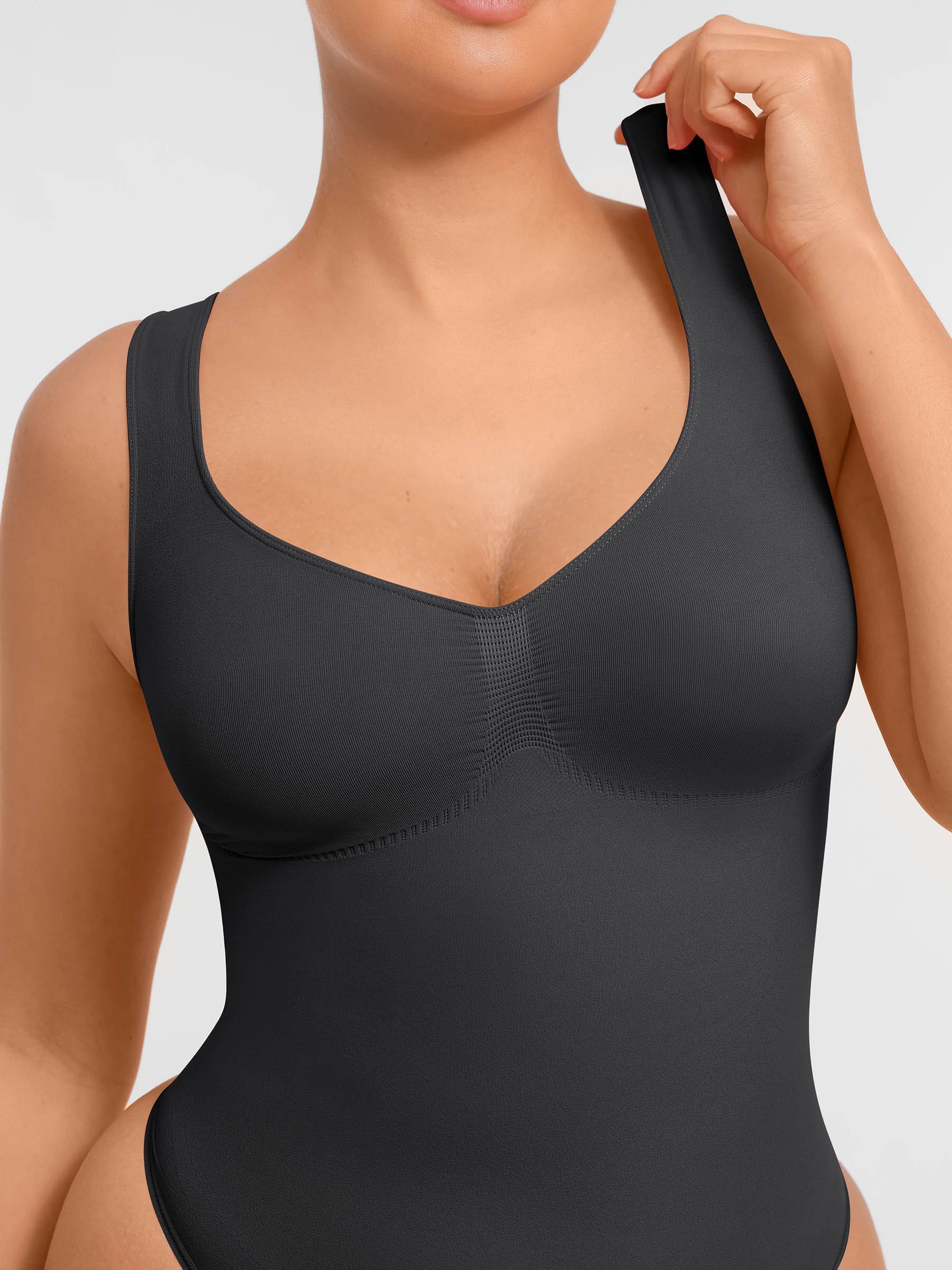Tummy Control Seamless Wide Strap Bodysuit - Image 5