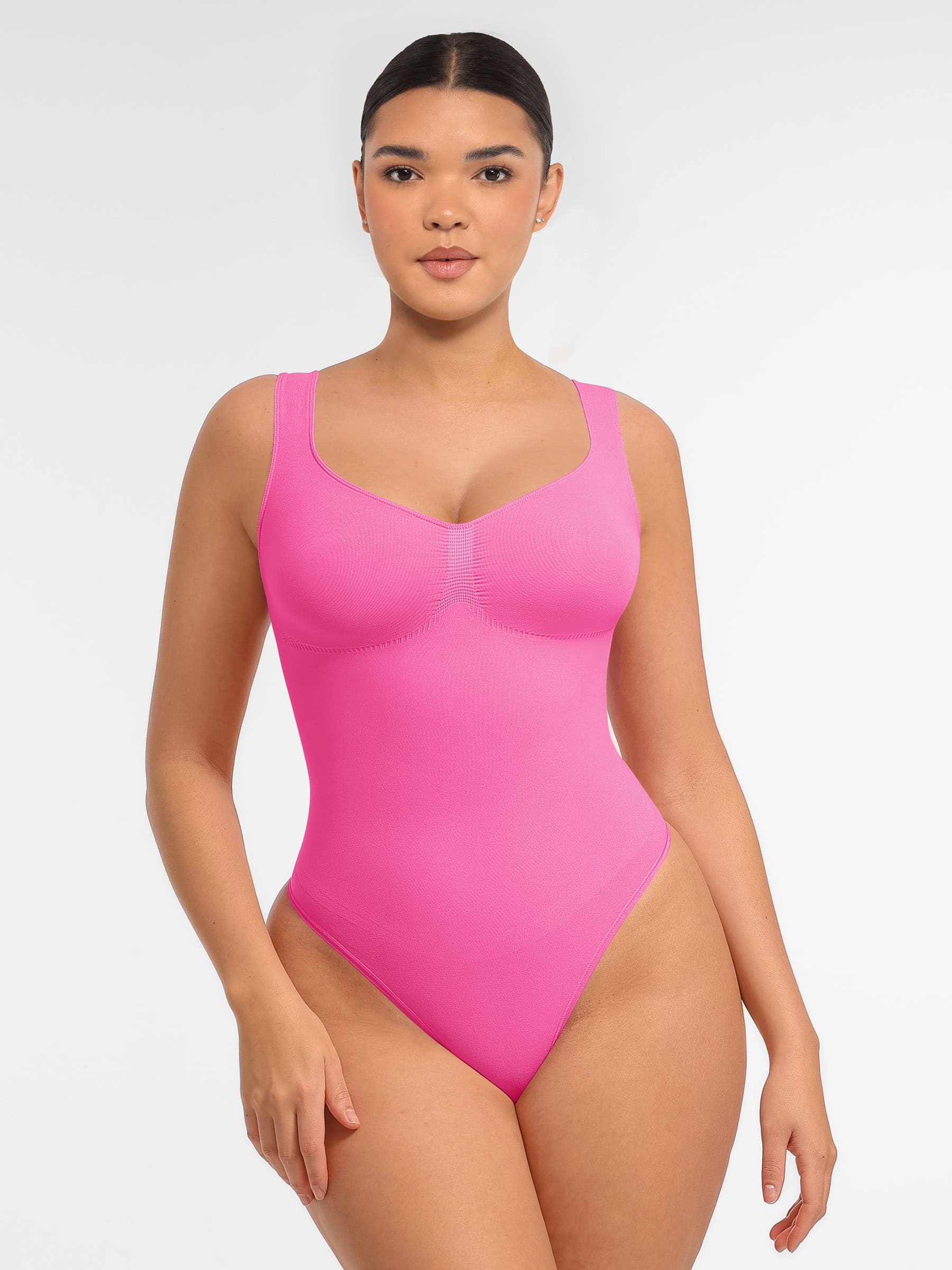 Tummy Control Seamless Wide Strap Bodysuit - Image 7
