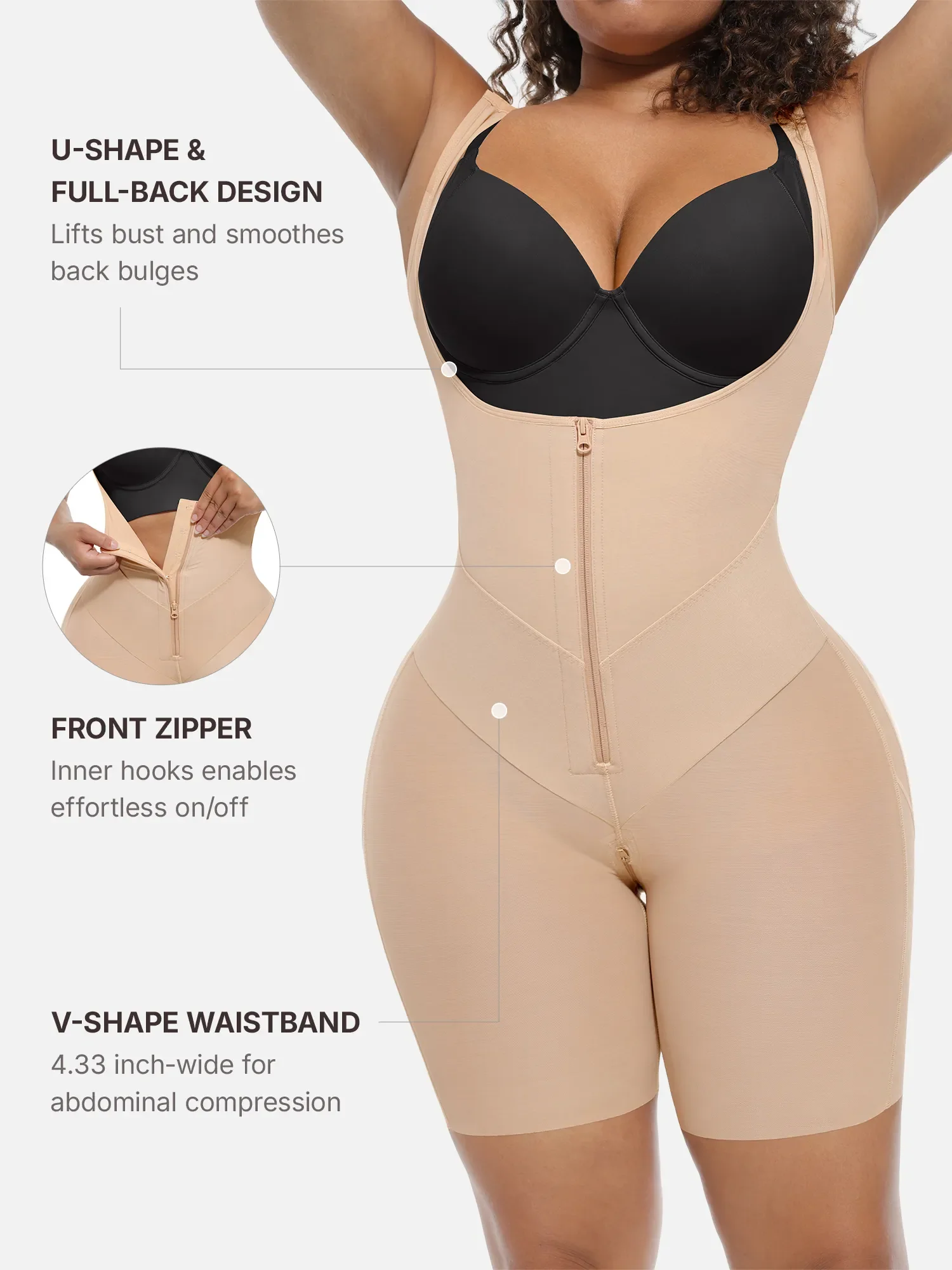 U-Shaped Shaping Lift Bodysuit & Unlined Soft Bra Bundle - Image 12