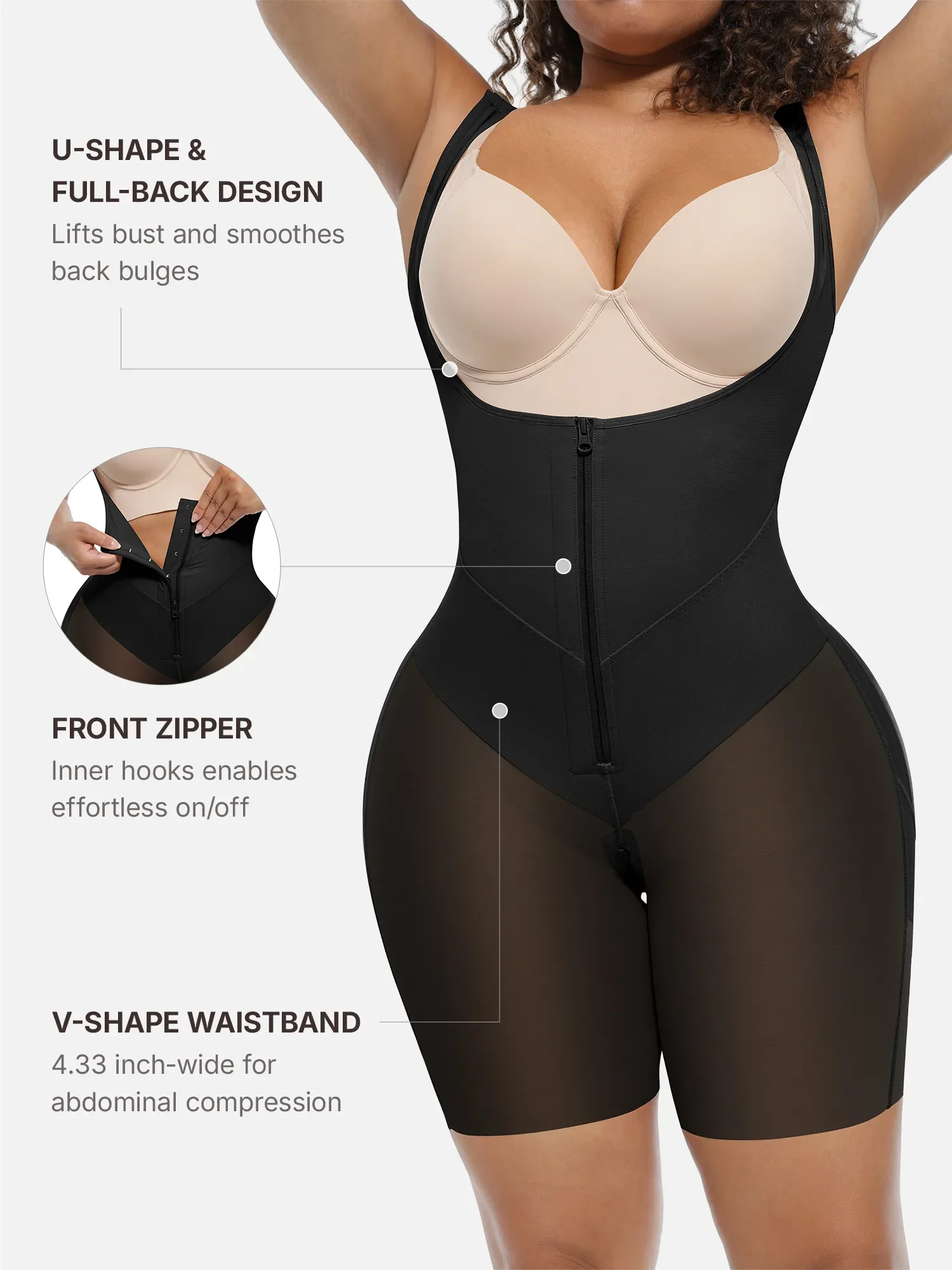 U-Shaped Shaping Lift Bodysuit & Unlined Soft Bra Bundle - Image 3