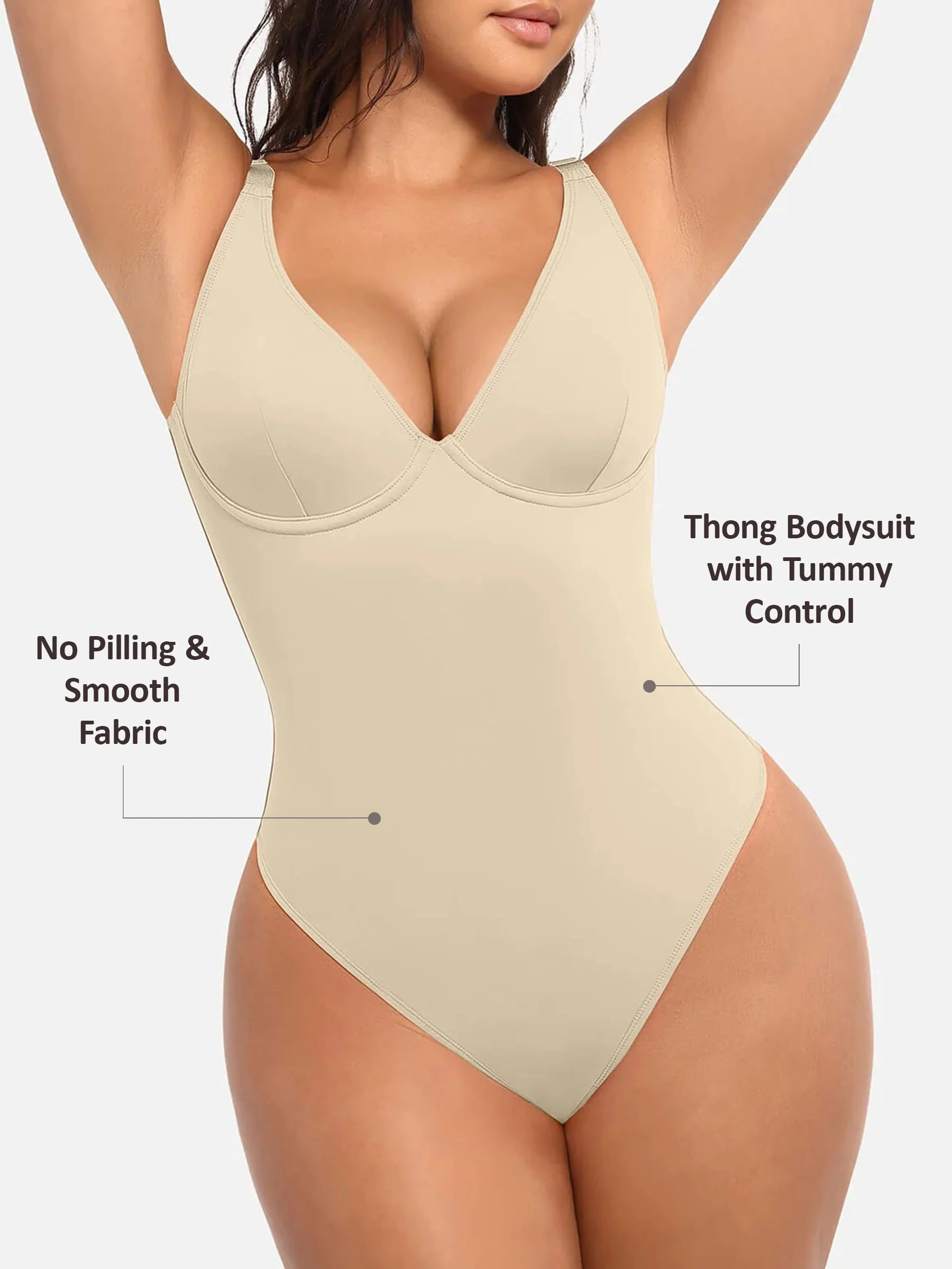 V-Neck Tummy Control Bodysuit - Image 43