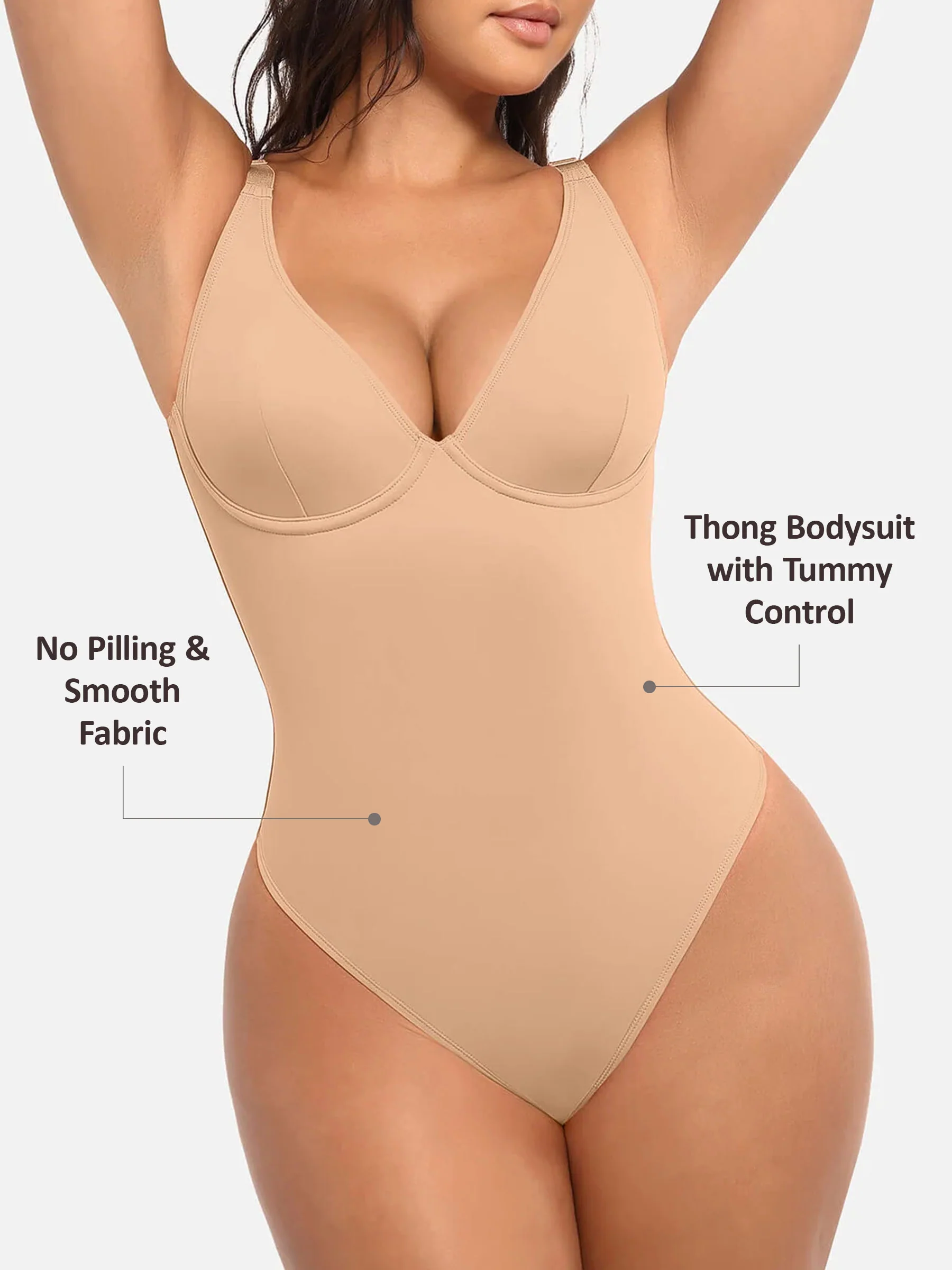 V-Neck Tummy Control Bodysuit - Image 51