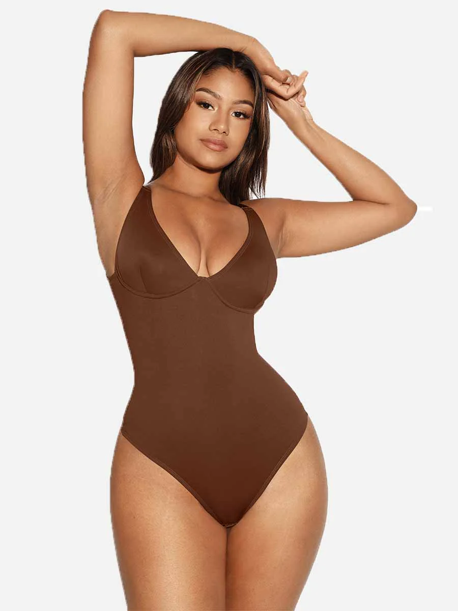 V-Plunge Tummy Control Stretch Bodysuit - Image 11