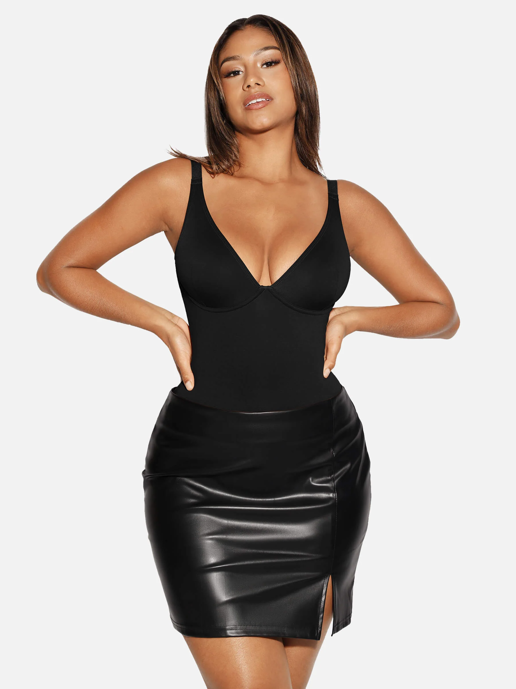 V-Plunge Tummy Control Stretch Bodysuit - Image 20