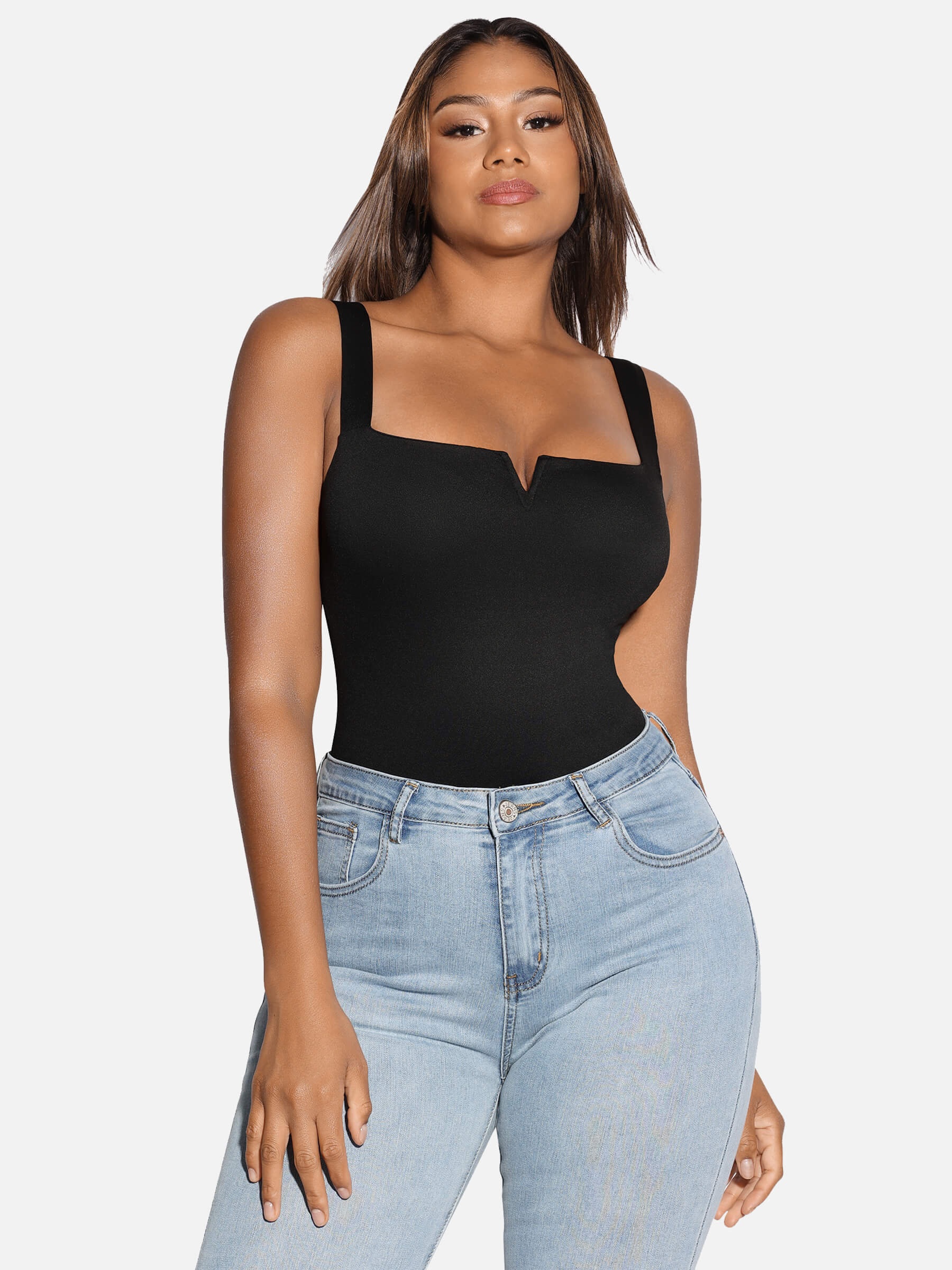 V-Plunge Tummy Control Stretch Bodysuit - Image 33