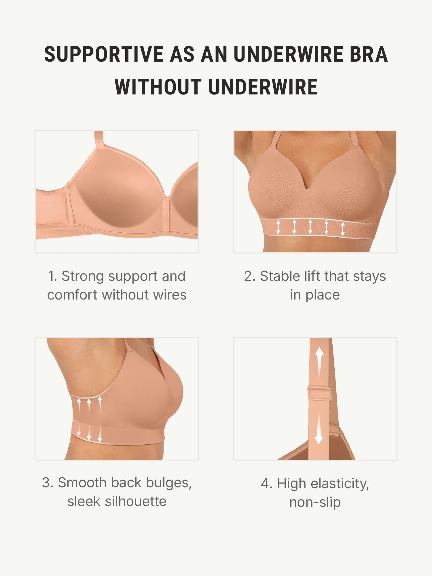 Wireless Push-Up Seamless Comfort Full Coverage Bra - Image 3
