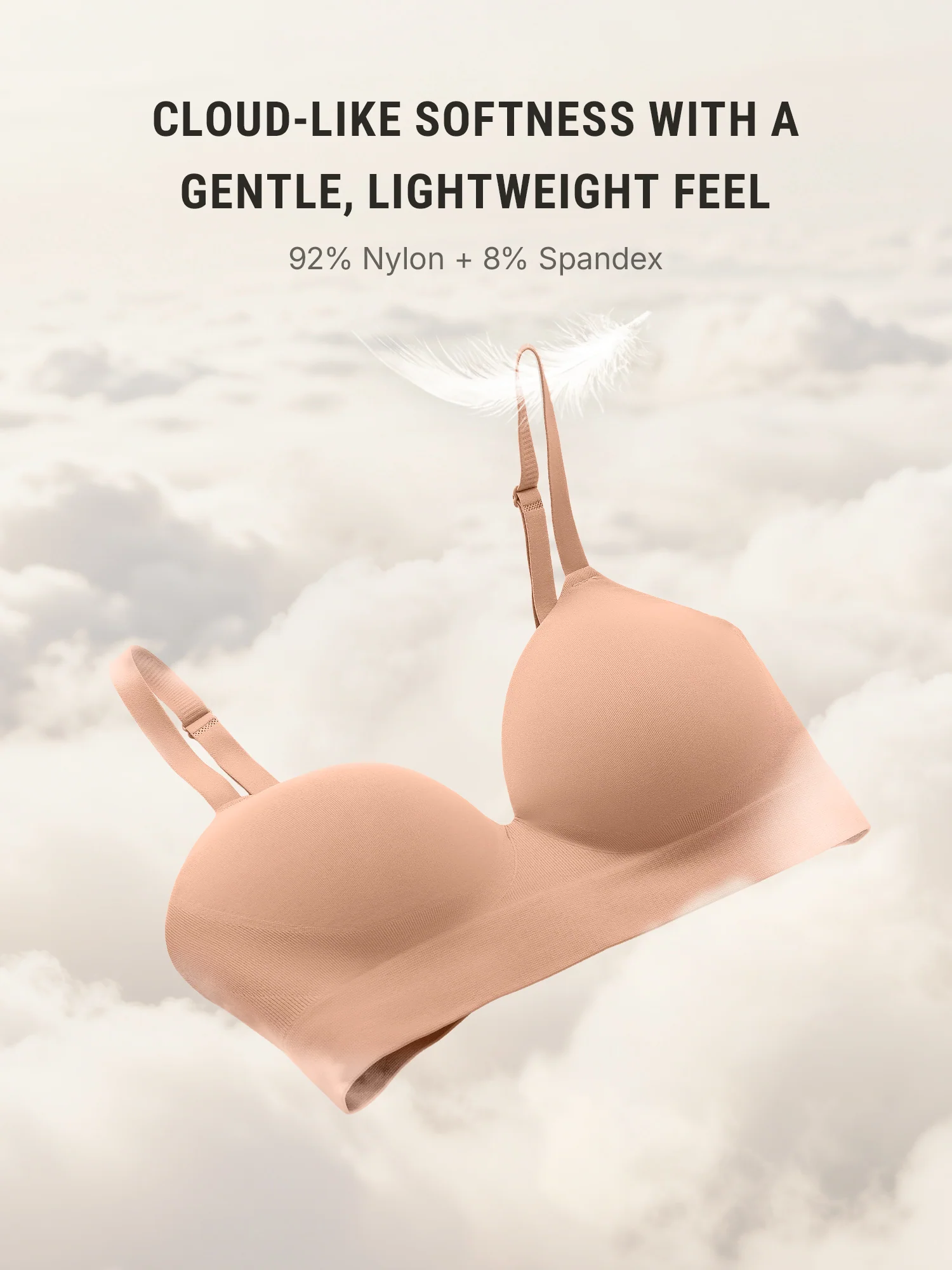 Wireless Push-Up Seamless Comfort Full Coverage Bra - Image 4