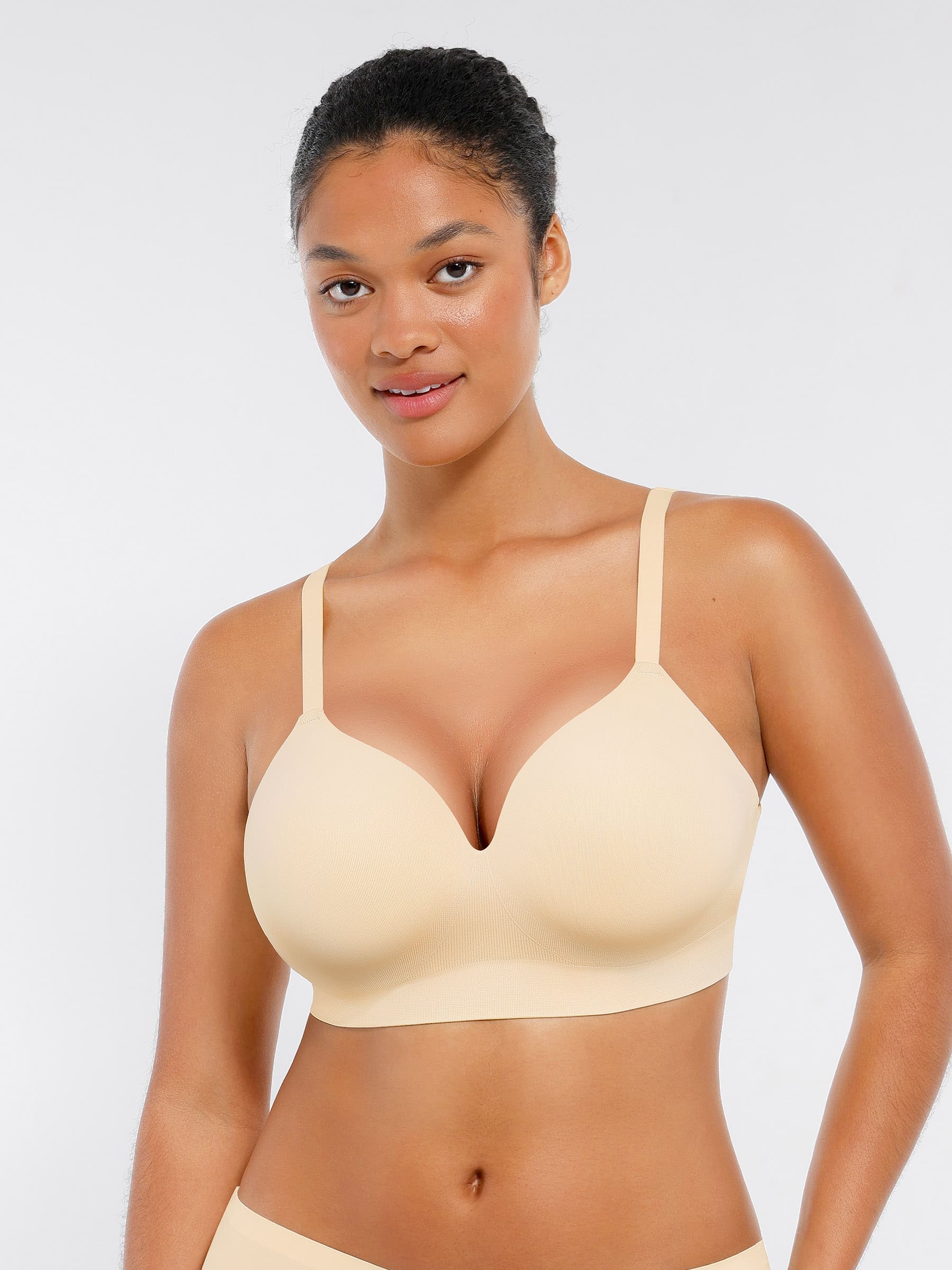 Wireless Seamless Push-Up V-neck Bra - Image 38