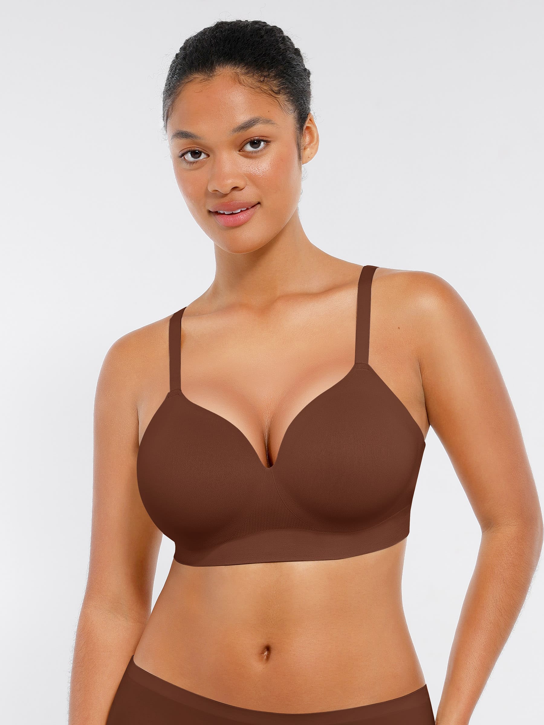 Wireless Seamless Push-Up V-neck Bra - Image 47