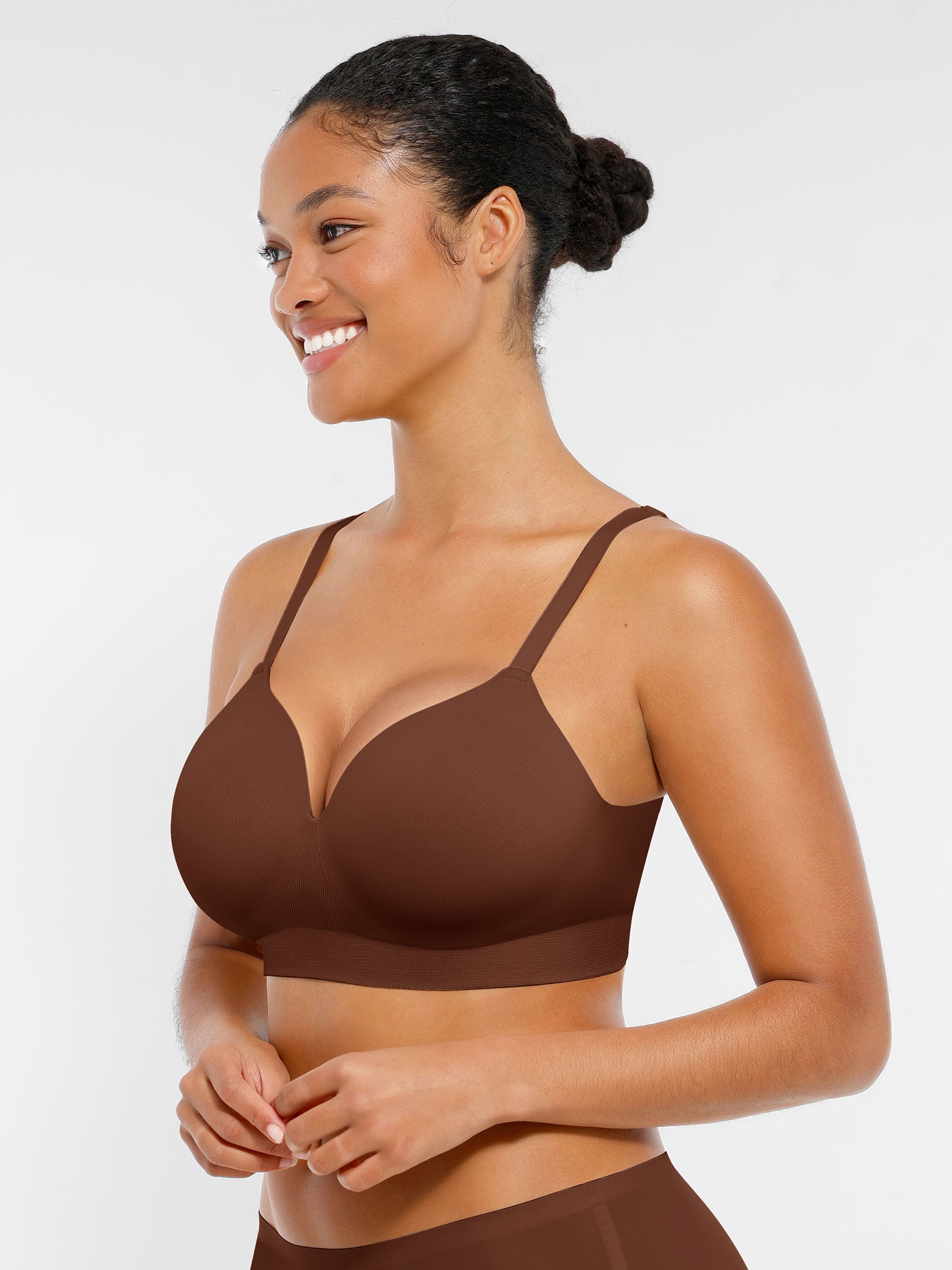 Wireless Seamless Push-Up V-neck Bra - Image 50