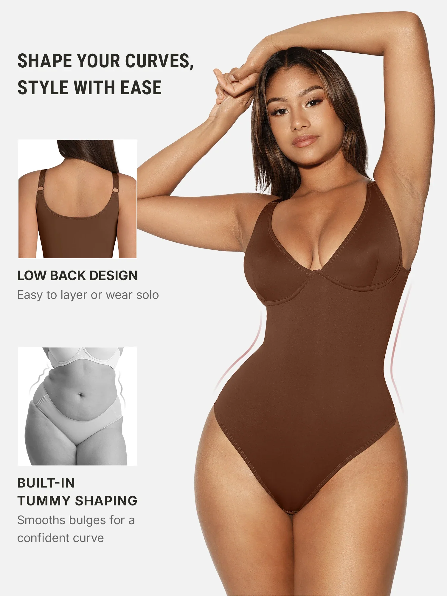 V-Neck Tummy Control Sculpt Bodysuit - Image 21