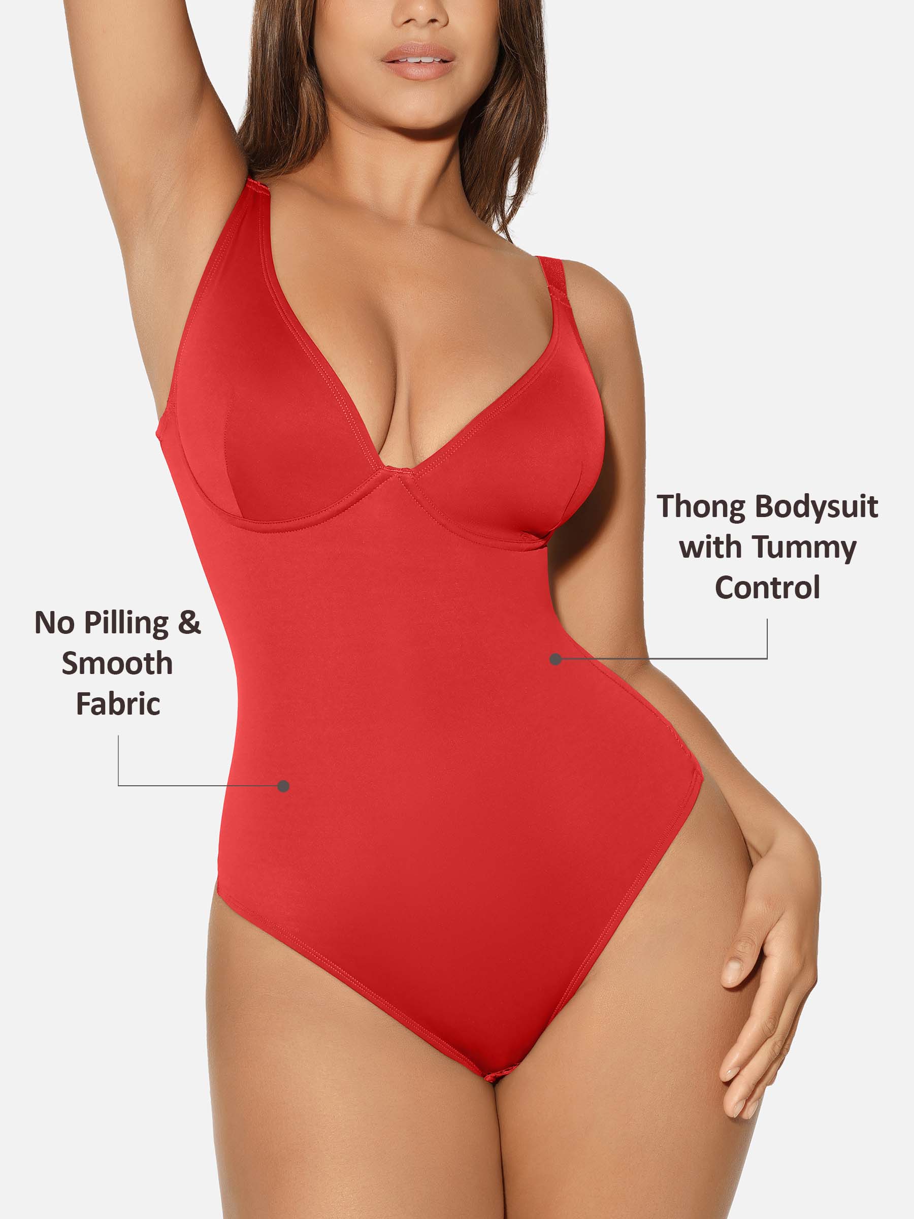 V-Neck Tummy Control Sculpt Bodysuit - Image 35