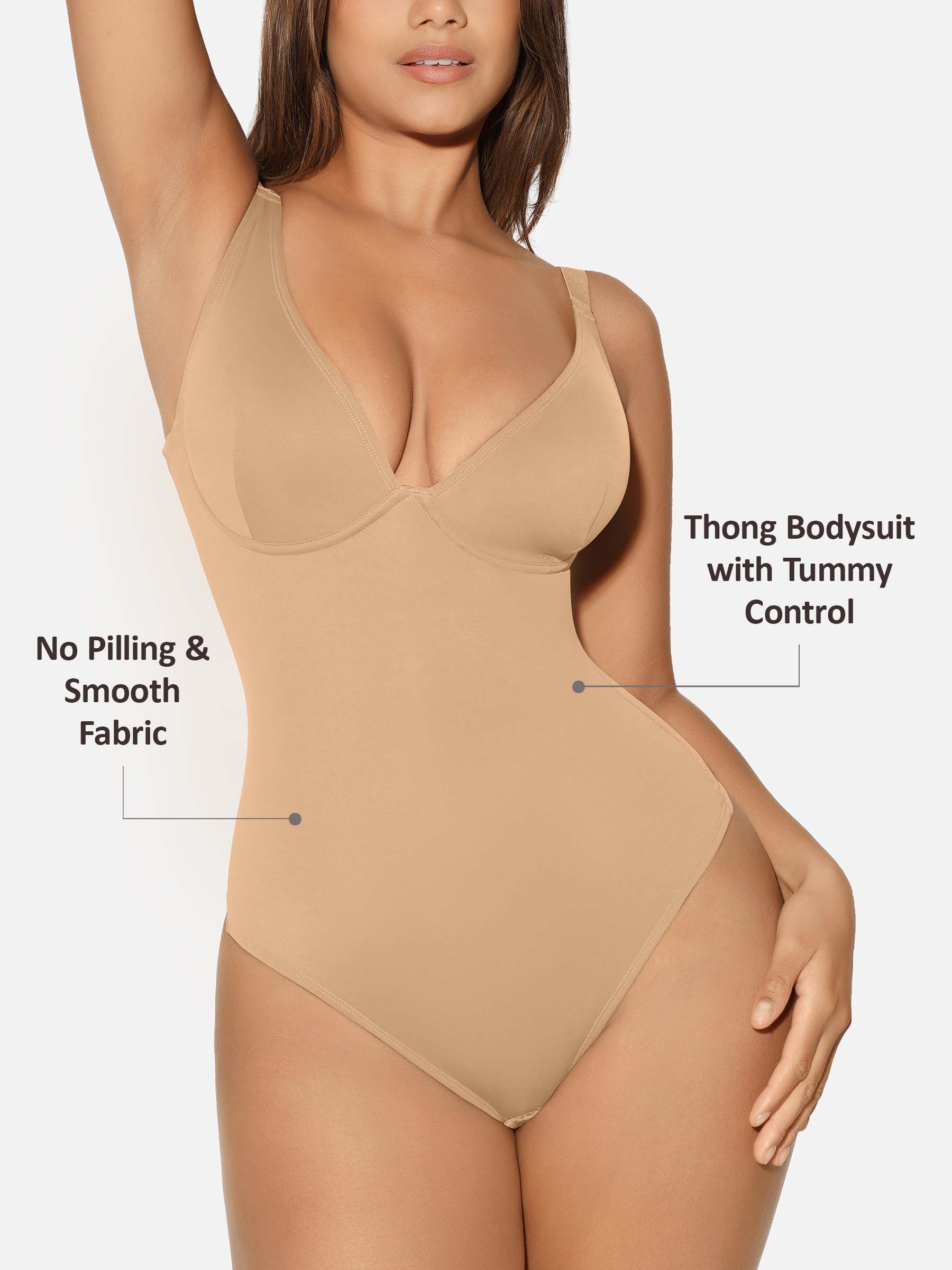 V-Neck Tummy Control Sculpt Bodysuit - Image 45