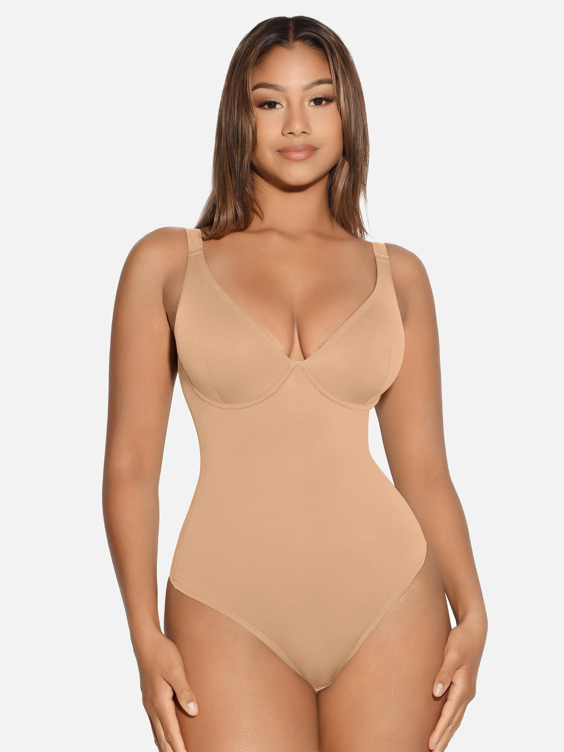V-Neck Tummy Control Sculpt Bodysuit - Image 47