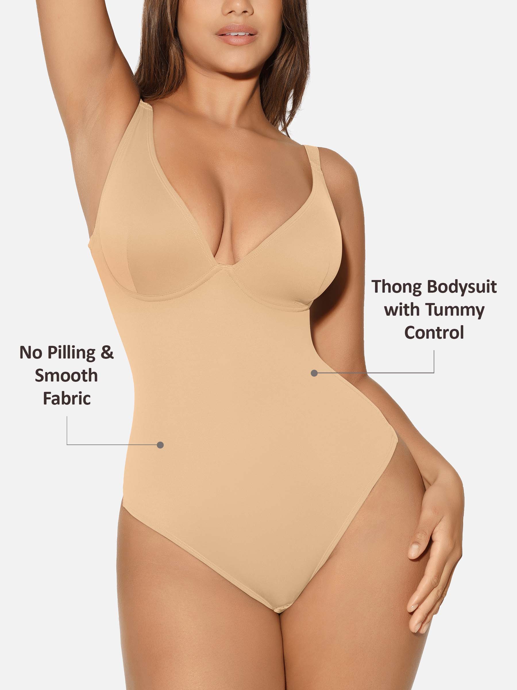 V-Neck Tummy Control Sculpt Bodysuit - Image 55