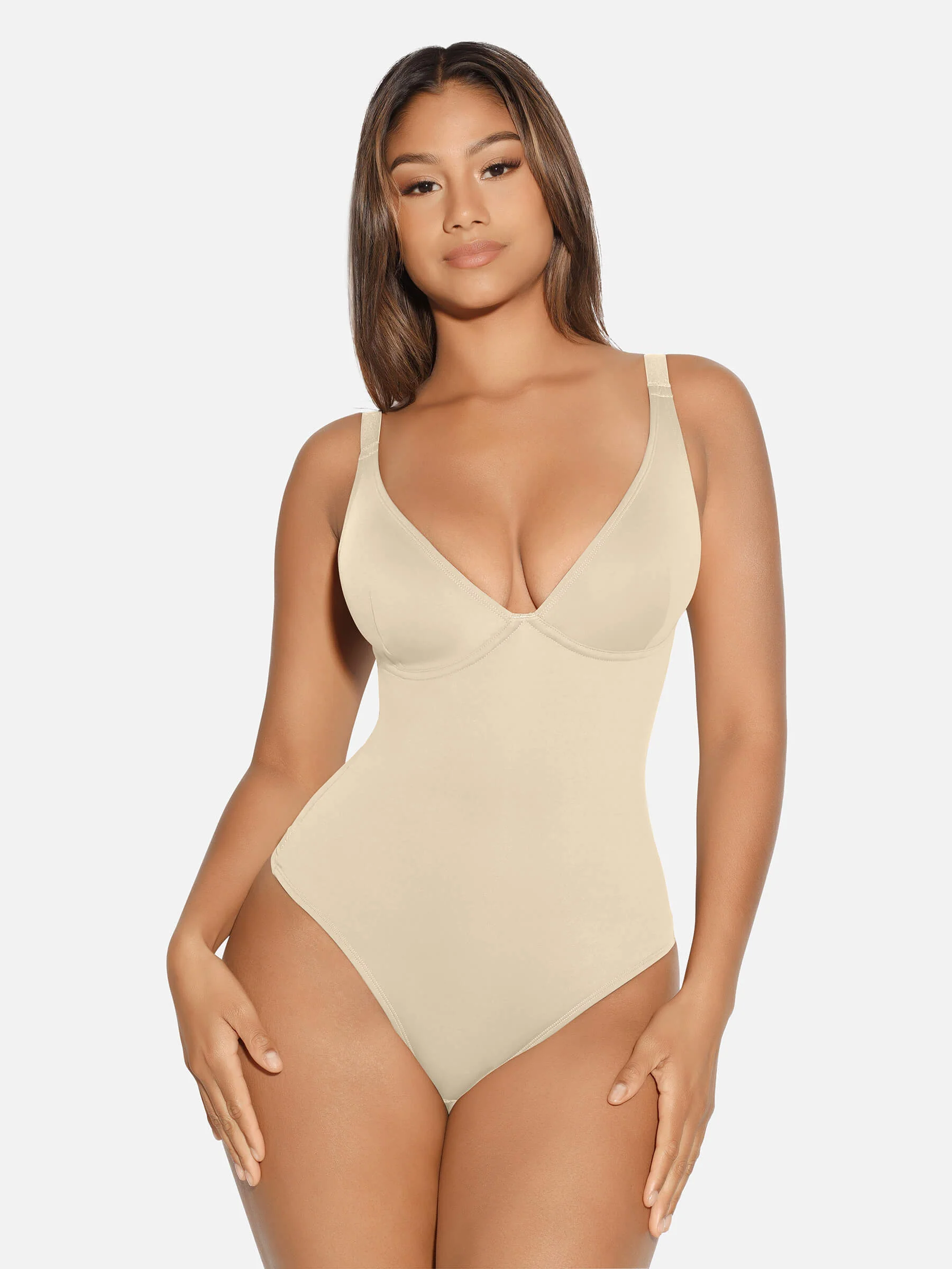V-Neck Tummy Control Sculpt Bodysuit - Image 60