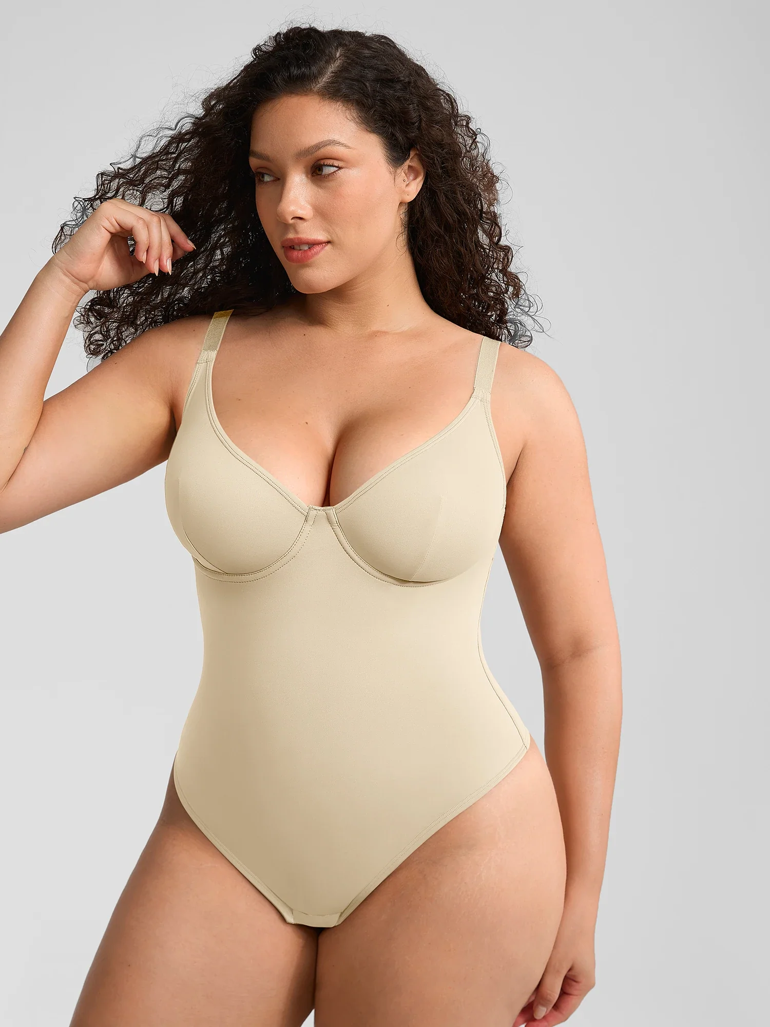V-Neck Tummy Control Sculpt Bodysuit - Image 63