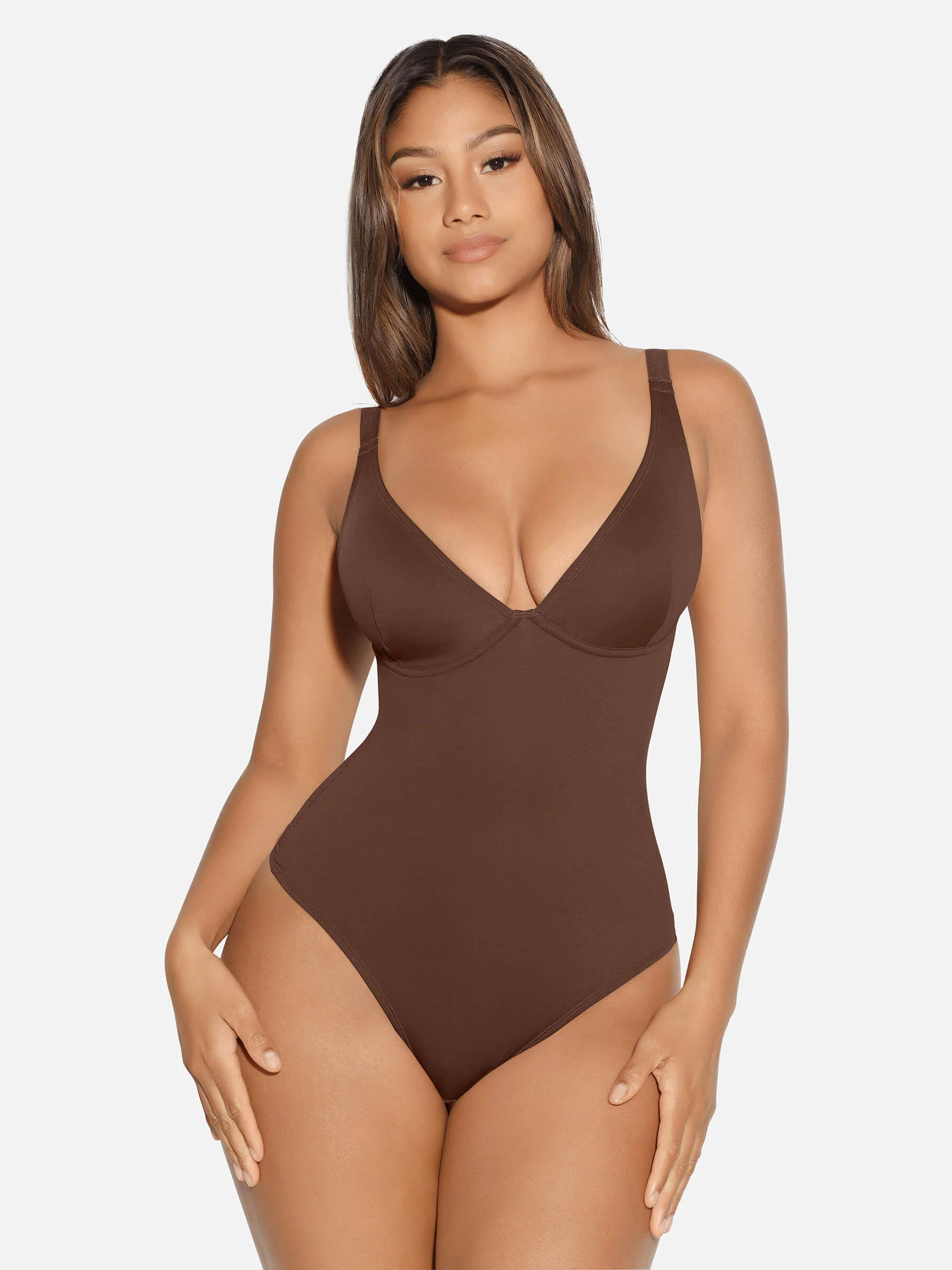 V-Neck Tummy Control Sculpt Bodysuit - Image 71