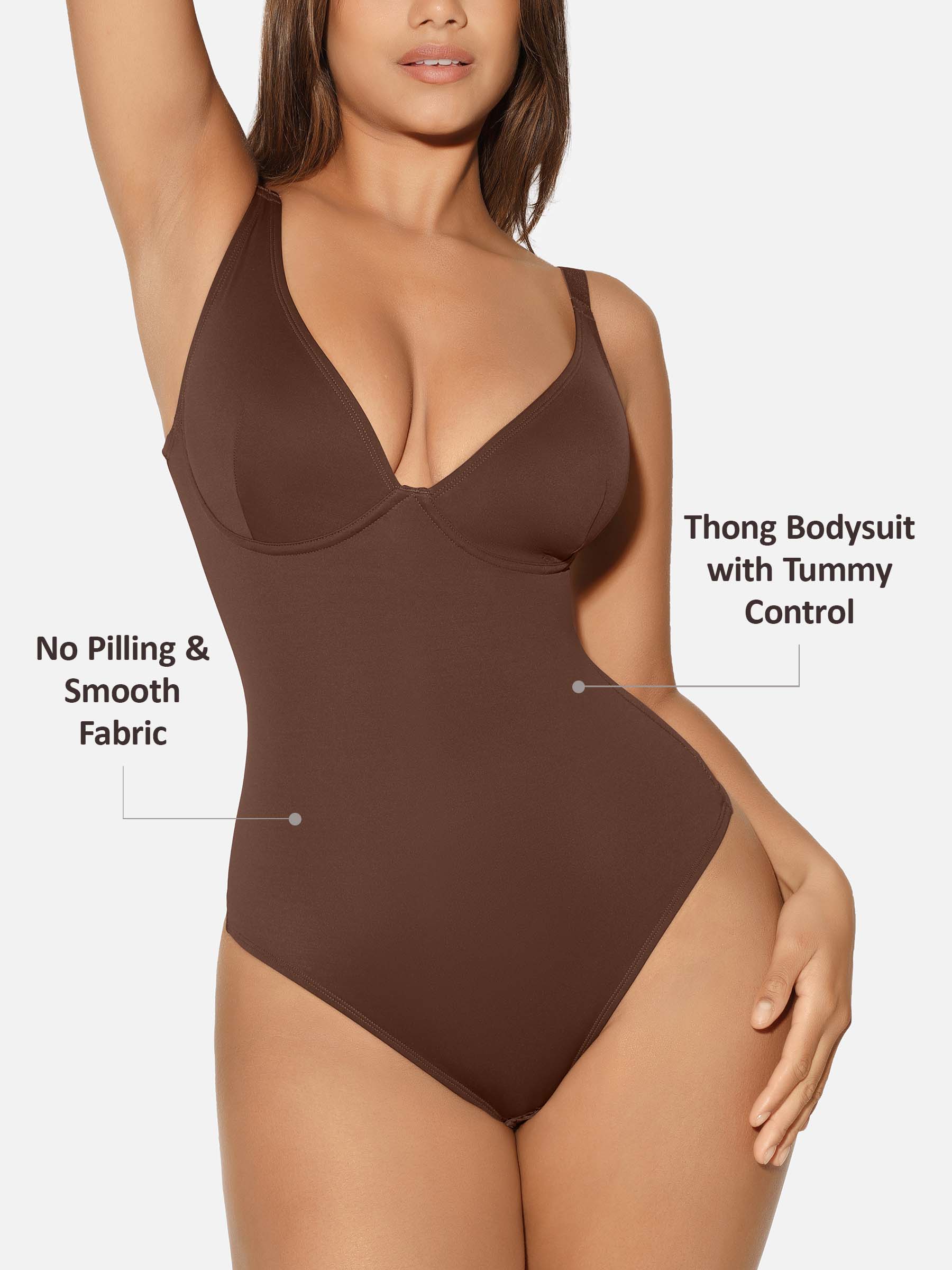 V-Neck Tummy Control Sculpt Bodysuit - Image 72
