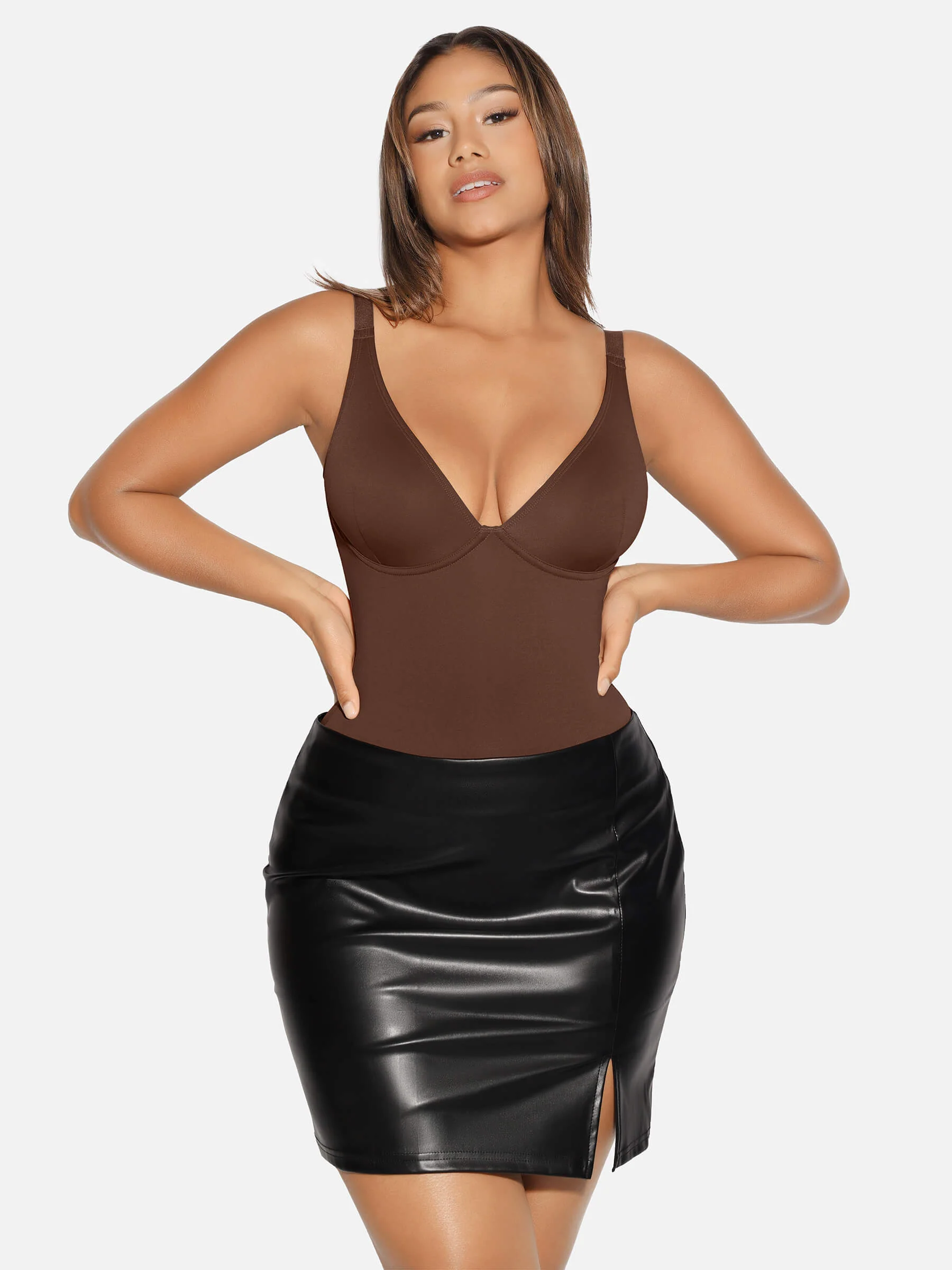 V-Neck Tummy Control Sculpt Bodysuit - Image 75